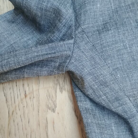 Theory size 4 linen blend double breasted blazer jacket lightweight gray - Picture 15 of 16